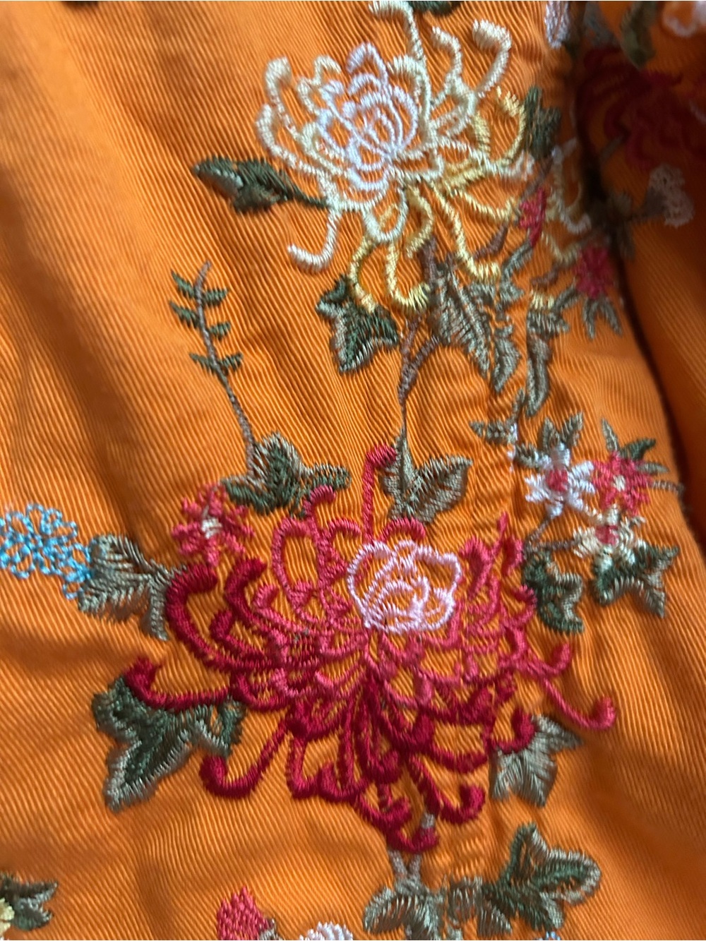 Johnny Was Tangerine Floral Embroidered Blazer - Picture 3 of 7